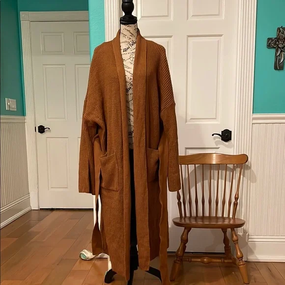 Cozy Brown Knit Cardigan - Picture 2 of 4
